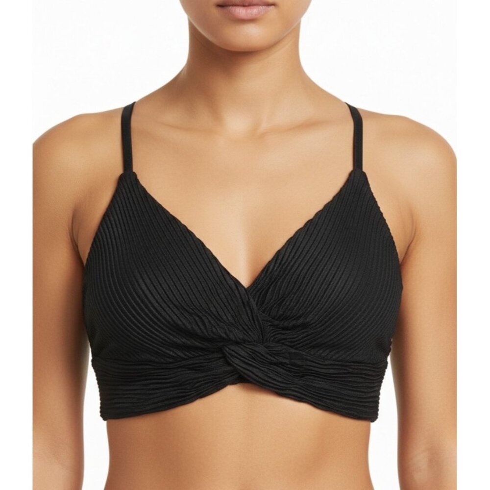 NEW Edit by Nine - S, M,L Black Textured Twist Front Bralette Crop Top